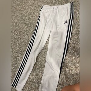 small adidas sweat pants white